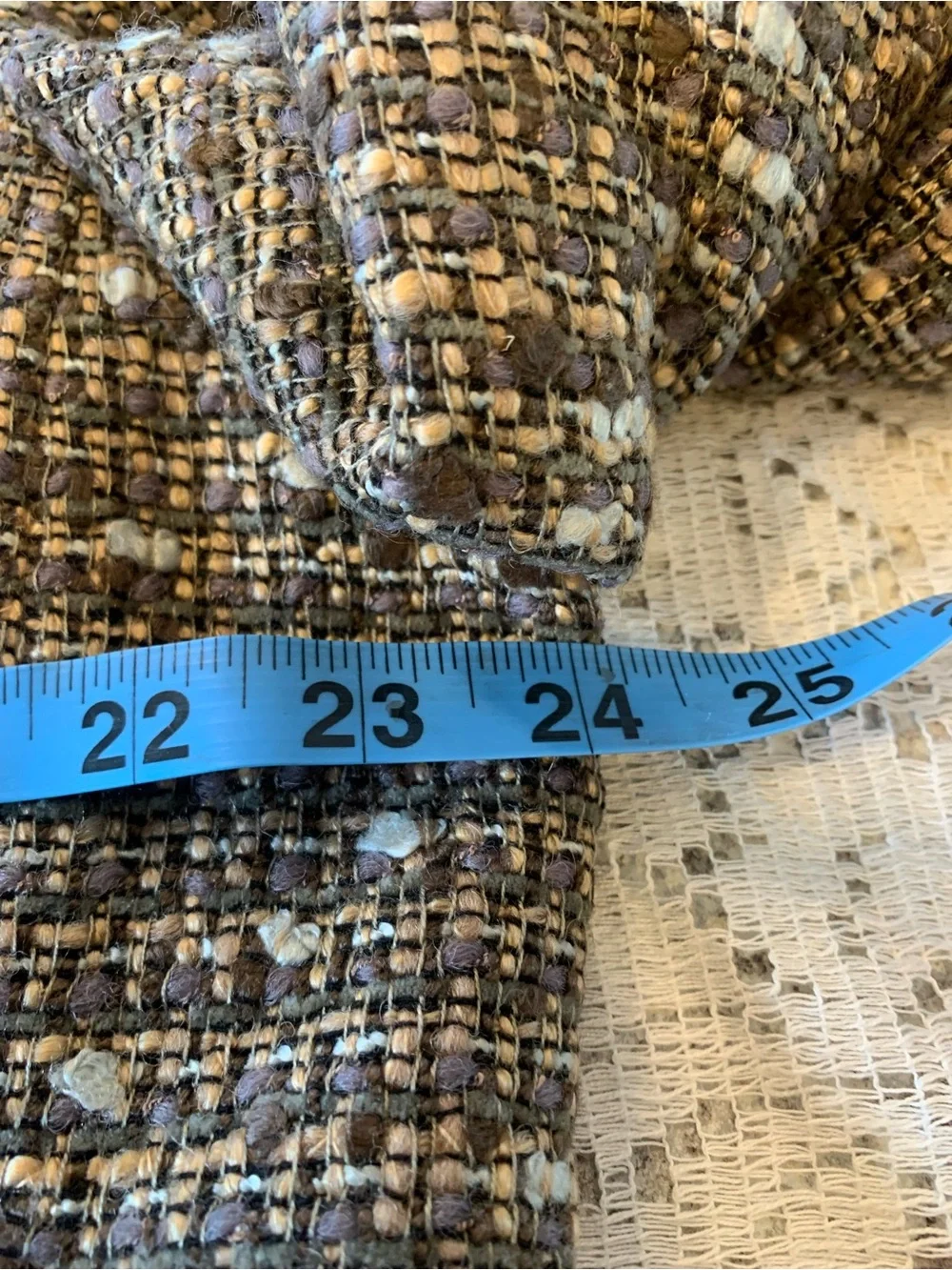 Michael De Gray suit set Brown Tweed Button-Front Jacket with Fur Cuff